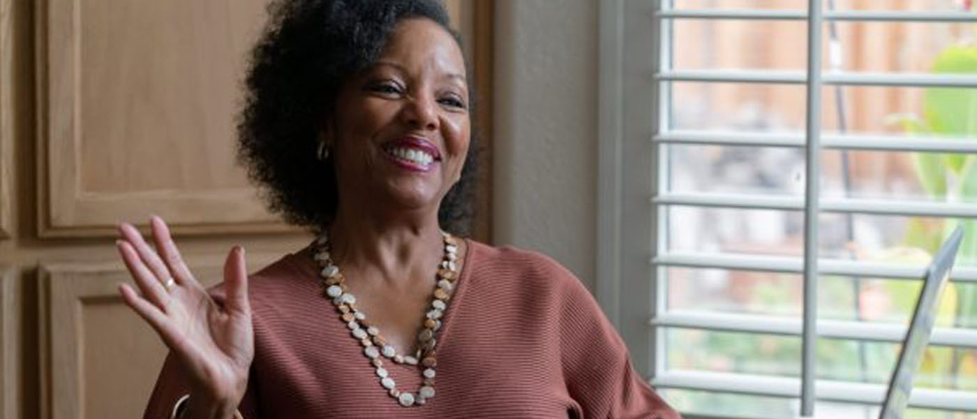 Brigitte Timmons can volunteer from her Antelope home as the tutoring is still virtual, despite children returning to in-person instruction. OBSERVER Photos: Louis Bryant III