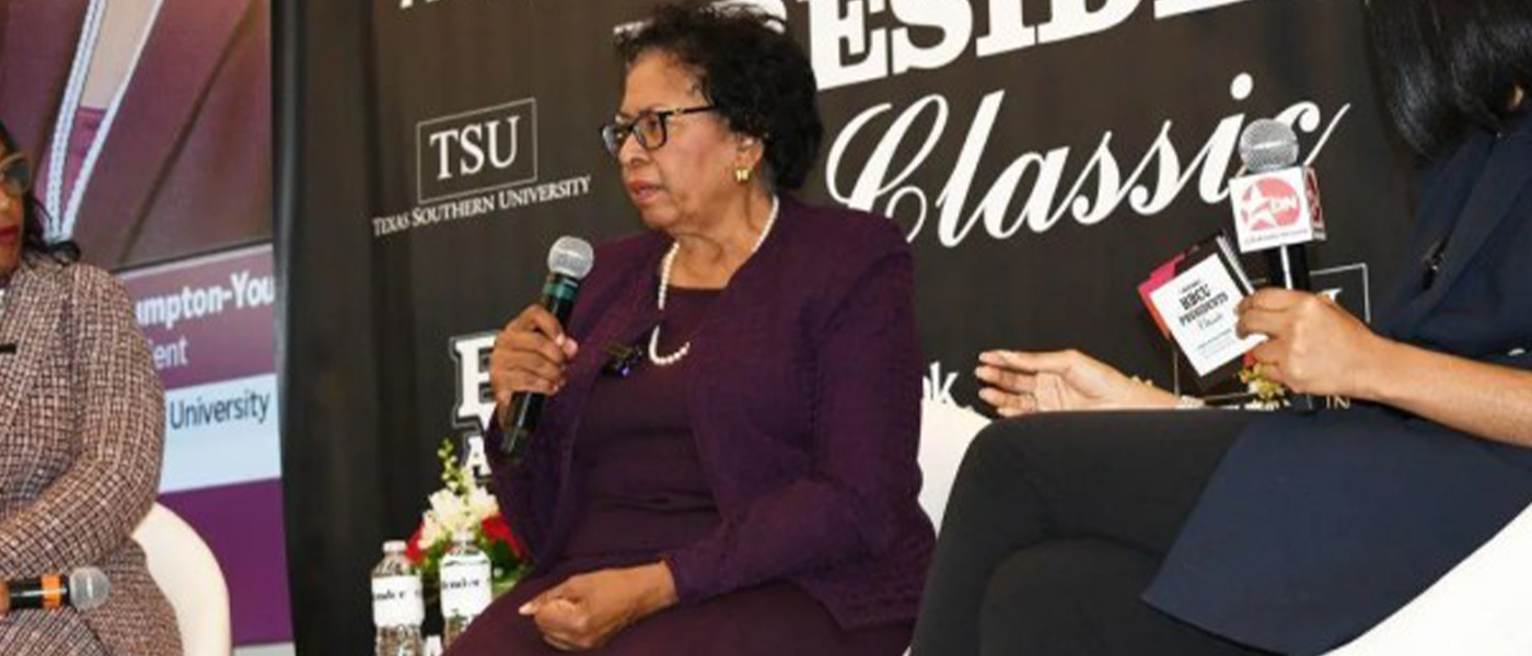 Dr. Ruth Simmons addressing attendees of the Defender’s inaugural HBCU Presidents Classis Aug 25, 2022. Photograph courtesy of Aswad Walker/Houston Defender.