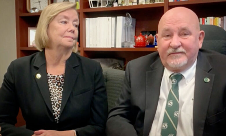 Screenshot from retirement video by President Robert S. Nelsen