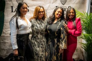 Kisha Maclaine, former Baltimore City State’s Attorney Marilyn Mosby, with honoree Dia Simms and President of the Downtown Partnership of Baltimore, Shelonda Stokes.