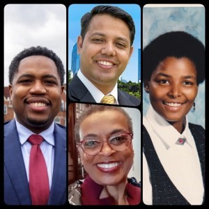 (far left) Del. Marlon D. Amprey (D-Md.-40); (top center) Del. Harry Bhandari (D-Md.-08); (bottom center) and Del. Cheryl Pasteur (D-Md.11A); and (far right) Sen. Mary Washington (D-Md.-43), during her time as a kindergarten teacher are just a few state legislators that dedicated time to students in the classroom before their political success.