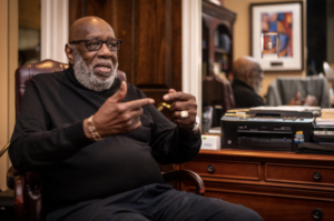 Dr. Shelley Stewart, radio voice for the Birmingham Civil Rights Movement of the 1960s and successful businessowner, inside his Shelby County home office. (Amarr Croskey, For The Birmingham Times)
