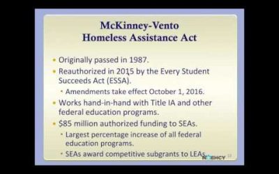 Homeless Children and Youth in the Every Student Succeeds Act