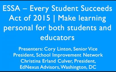 ESSA Every Student Succeeds Act of 2015  Making Learning Personal for BOTH students AND educators