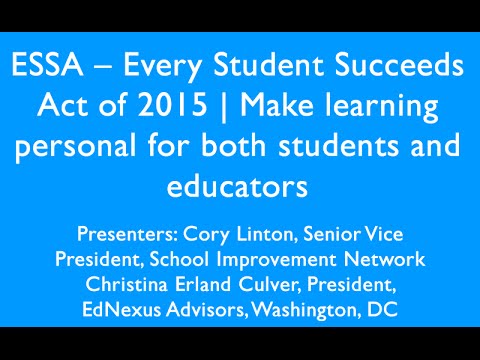 ESSA Every Student Succeeds Act of 2015  Making Learning Personal for BOTH students AND educators