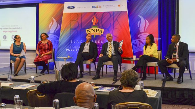 nnpaessabreakfast_bpw18_2550_fallen_web120 Panelists discuss the role of the Black Press in education during a breakfast session hosted by the NNPA ESSA Public Awareness Campaign, during Black Press Week in Washington, D.C. (Freddie Allen/AMG/NNPA)