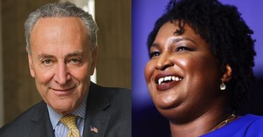 Senator Chuck Schumer (D-NY), Senate Minority Leader, and Stacey Abrams. Abrams served for eleven years in the Georgia House of Representatives, seven as Democratic Leader. In 2018, Abrams became the Democratic nominee for Governor of Georgia, winning more votes than any other Democrat in the state’s history.