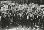 March on Washington for Jobs and Freedom, Martin Luther King, Jr. and Joachim Prinz pictured, 1963. Photo: Repository American Jewish Historical Society. Digital images created by the Gruss Lipper Digital Laboratory at the Center for Jewish History. / Wikimedia Commons)