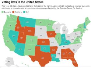 ‘An aggressive wave’ of voting laws nationwide, in charts