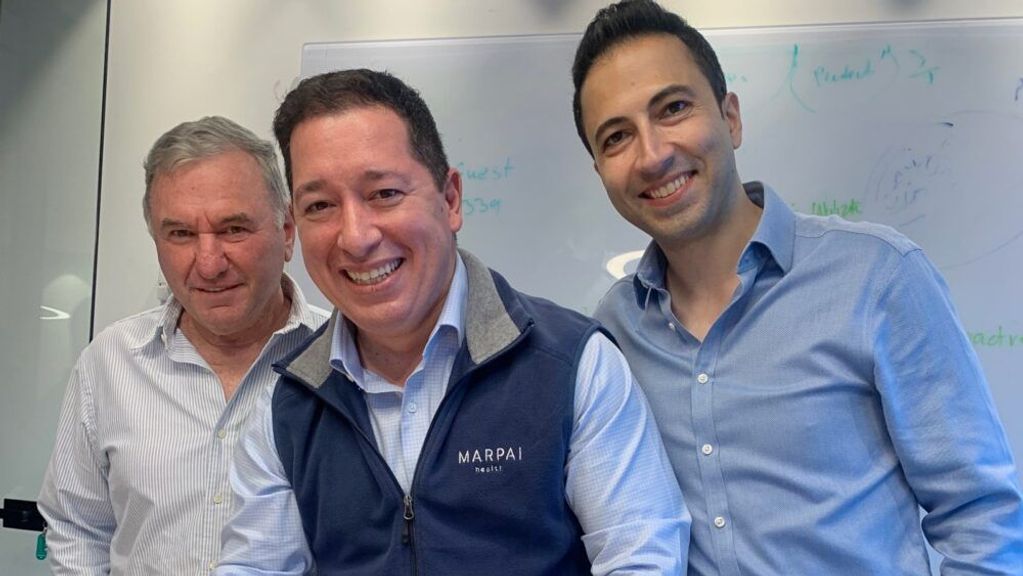 The Marpai cofounders, from left: Chairman Yaron Eitan, CEO Edmundo Gonzalez and Chief Science Adviser Eli David. (Courtesy of Marpai)