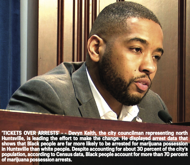 Huntsville considers tickets, rather than arrests for marijuana possession