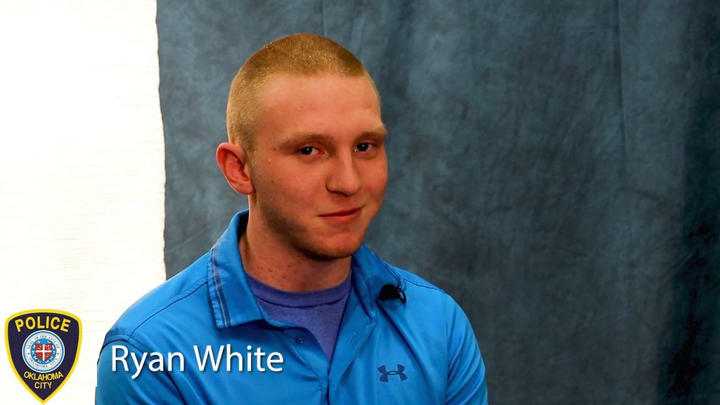 Ryan White who was rescued by an officer from the iced water in Oklahoma, USA.  (Oklahoma City Police Department/Zenger)