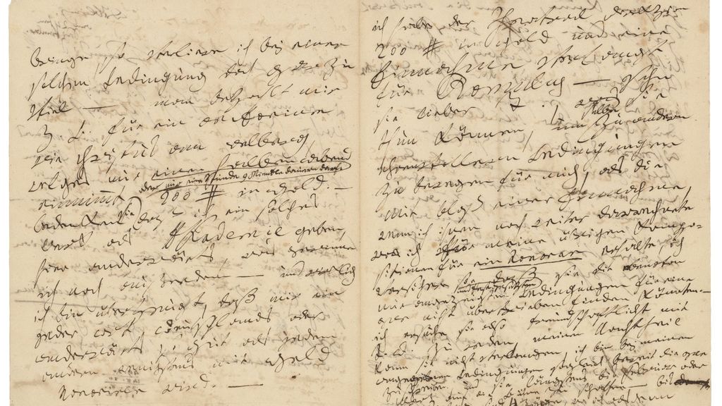 A handwritten letter by Ludwig van Beethoven in 1815 is expected to sell for $300,000.  (Steve Chatterley/Zenger)