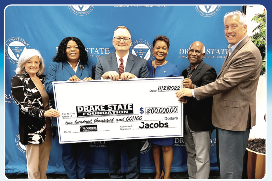 JACOBS DONATES $200K TO SUPPORT DRAKE STATE’S FRONTIERS RESEARCH 	 		 		 	 	 		 			 				 					 						PROGRAM AND INDUSTRY DIVERSITY