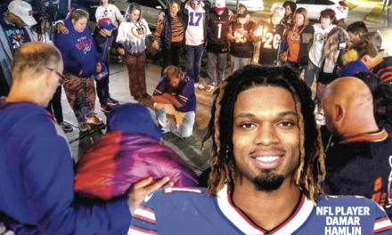 DAMAR HAMLIN CRITICAL: FANS HOLD VIGIL OUTSIDE HOSPITAL FOR BUFFALO BILLS SAFETY