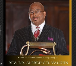 Funeral arrangements announcement for Rev. Dr. Alfred C.D. Vaughn