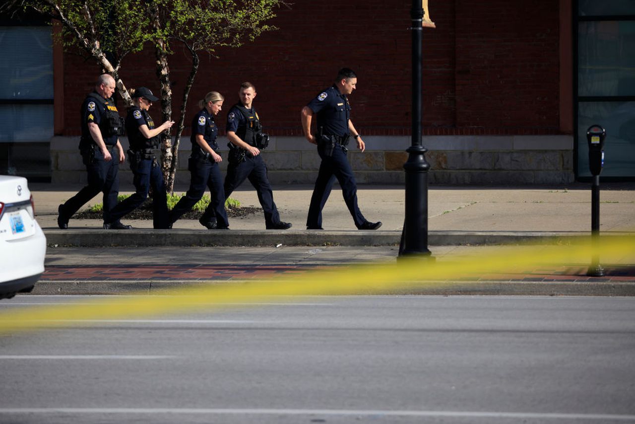 Police Work The Scene Of A Shooting In Louisville, Kentucky