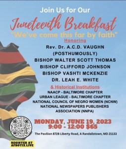 AFRO to host Juneteenth breakfast “We’ve Come This Far By Faith”