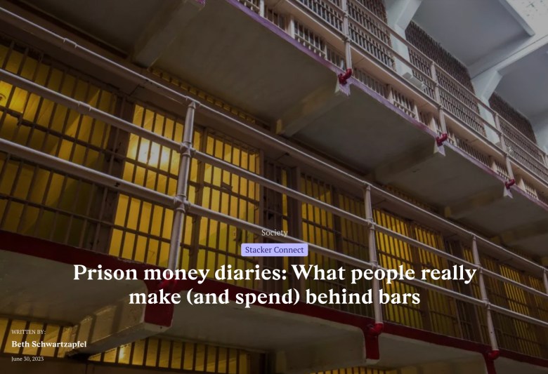 Prison money diaries: What people really make (and spend) behind bars