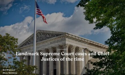 Landmark Supreme Court cases and Chief Justices of the time