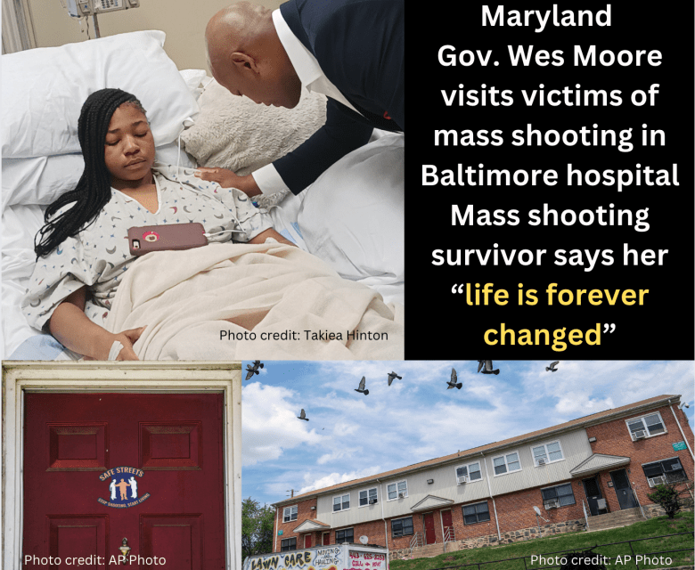 Maryland Gov. Wes Moore visits victims of mass shooting in Baltimore hospital