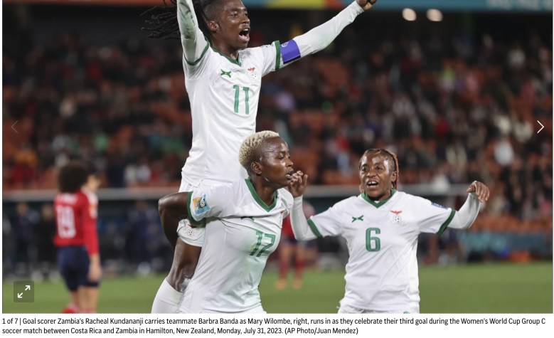 Zambia earns first Women’s World Cup win with 3-1 victory over Costa Rica