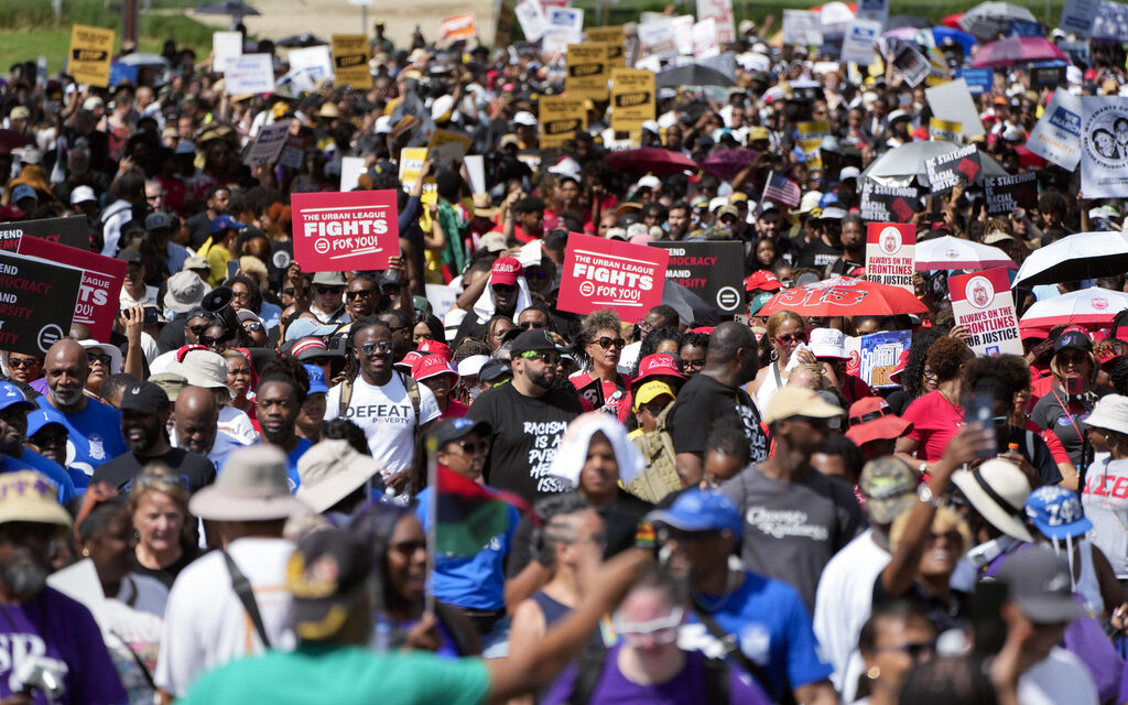 Thousands converge on National Mall to mark the March on Washington’s 60th anniversary