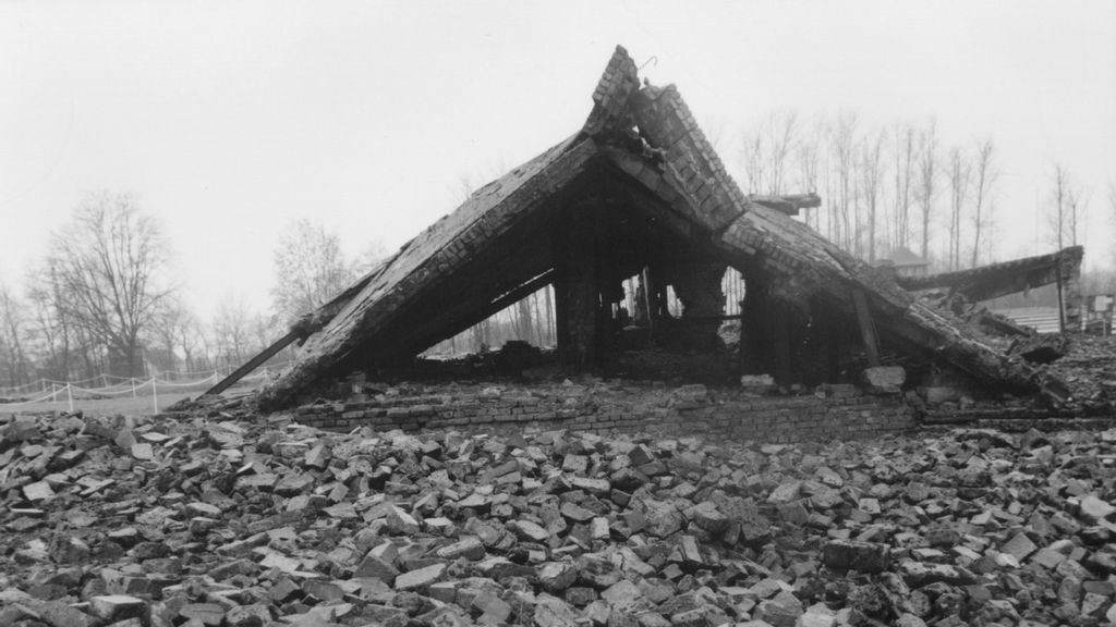 strongThe ruins of a gas chamber from the former Nazi extermination camp Birkenau, part of the Auschwitz concentration camp, are seen in Oswiecim, Poland, on January 10, 2023. The world's largest database of Holocaust documents is being searched by Israel's Holocaust Remembrance Center in Jerusalem said that it has begun deploying cutting-edge AI technologies, including a new picture-detecting capacity. ANDREW LICHTENSTEIN/CORBIS/GETTY IMAGES/strong