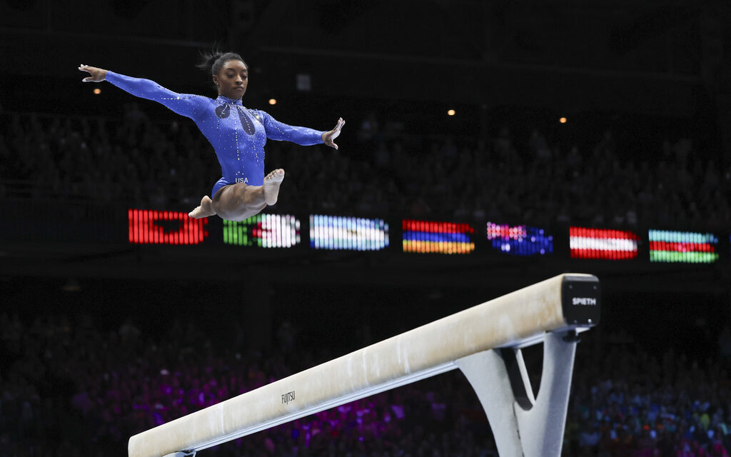 Simone Biles wins 6th all-around title at worlds to become most decorated gymnast in history