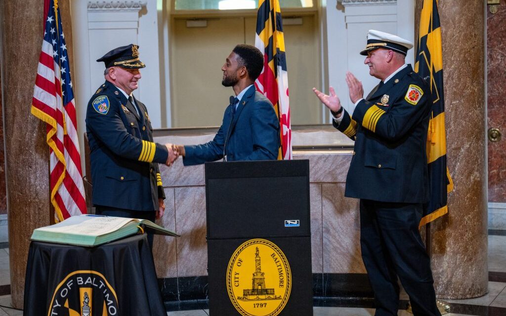 Richard Worley and James Wallace officially sworn in as new Baltimore police commissioner and fire chief