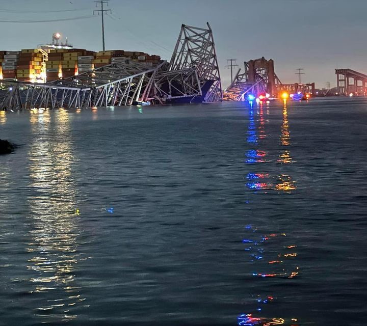 Baltimore’s Key Bridge struck by ship, collapses into water