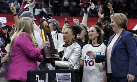 South Carolina finishes perfect season with NCAA championship, beating Iowa 87-75