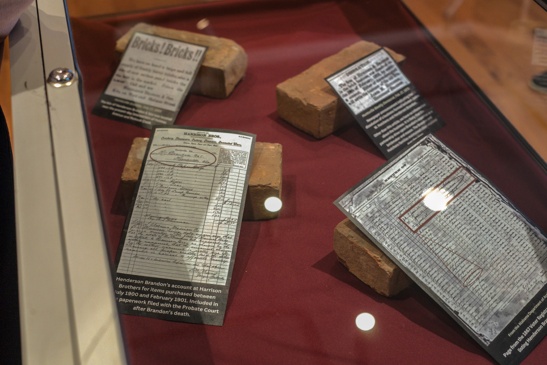 Bricks Used By Former Slaves Henderson and Daniel Brandon to construct buildings in Huntsville, Ala.