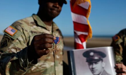 Black D-Day combat medic’s long-denied medal tenderly laid on Omaha Beach where he bled, saved lives