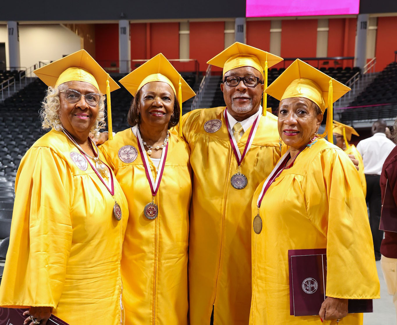 Barnes with members of the Golden Class of 1974