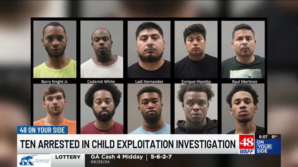 North Alabama operation nets 10 arrests in child trafficking sting