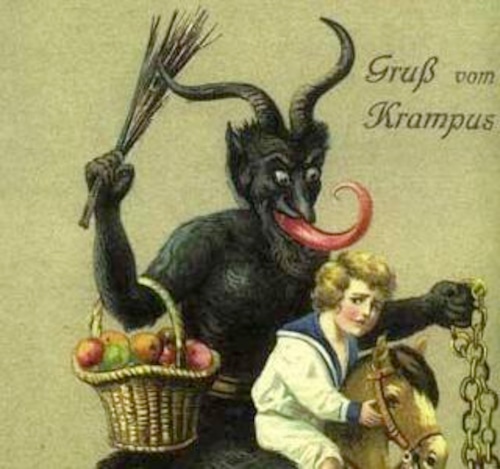 An image depicts the legend of Krampus, who is said to punish misbehaving children around Christmas. (Dunk via flickr)