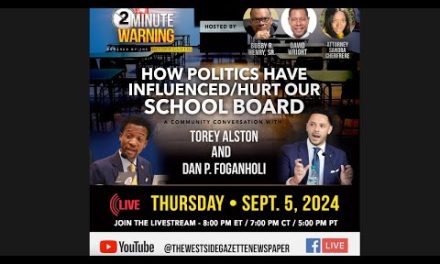 2 Minute Warning LIVEstream – How politics have influenced/hurt our School Board