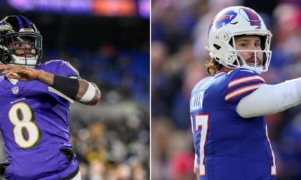 Lamar Jackson and Josh Allen will face off for a berth in the AFC championship game