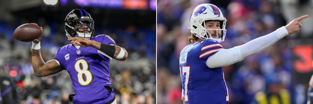 Lamar Jackson and Josh Allen will face off for a berth in the AFC championship game