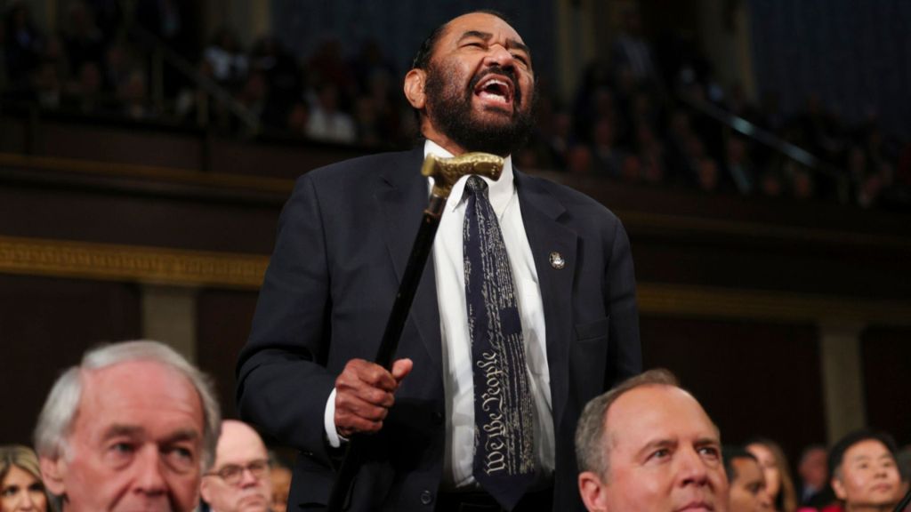 Rep. Al Green is censured by U.S. House after protest during president’s address