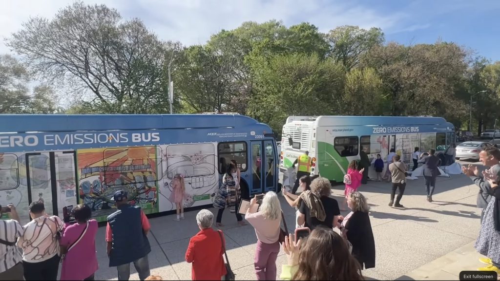 Maryland celebrates Earth Day with youth art on zero-emission buses