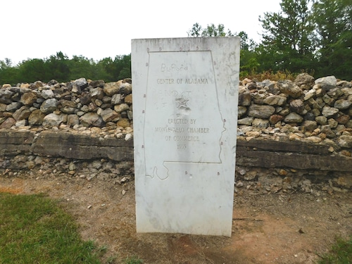 Marker at former center of Alabama