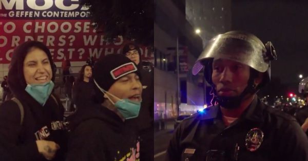 Latino Protesters Caught on Video Yelling Racial Slurs at Black Police Officer