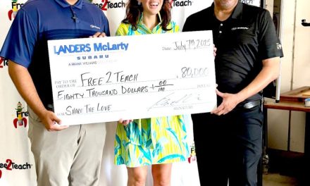 Free 2 Teach Receives $80,000 Donation from Landers McLarty Subaru 
