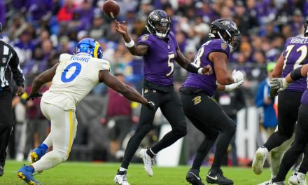 Harbaugh rejects the idea of staff changes as the Ravens stagger into their bye week