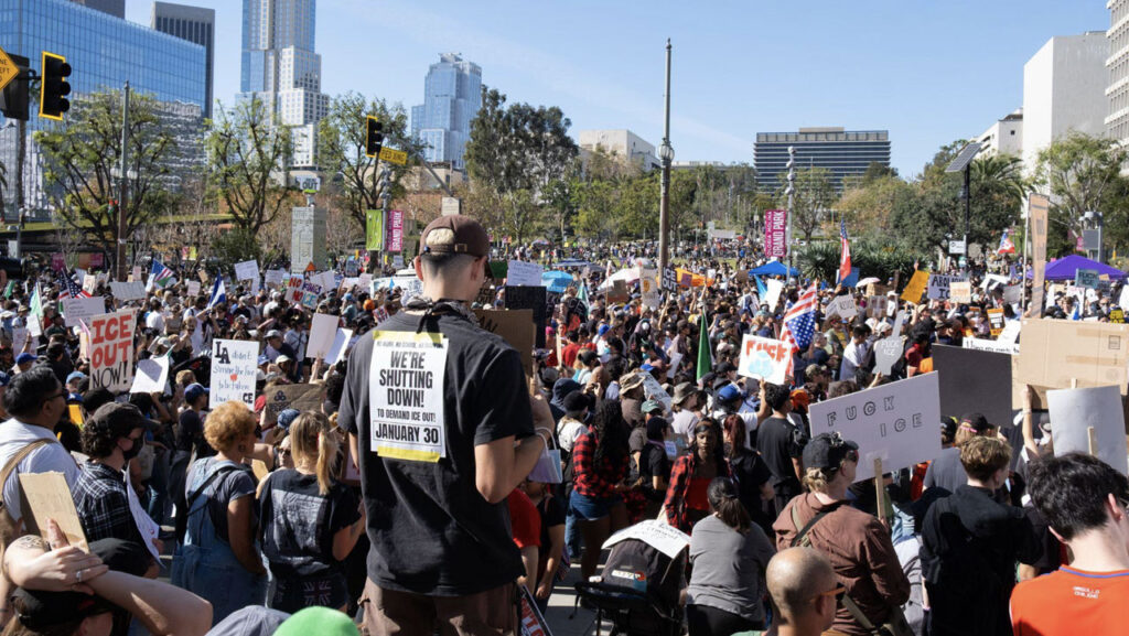Thousands Gather in Los Angeles to Protest ICE Raids and Murders