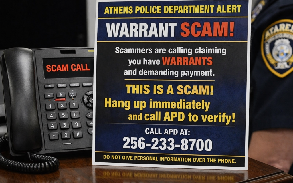 Athens Police warn residents about warrant scam targeting local families