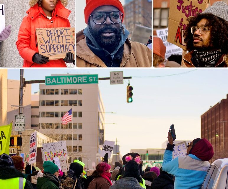 Hundreds protest ICE raids, condition of local federal building used to hold immigrants