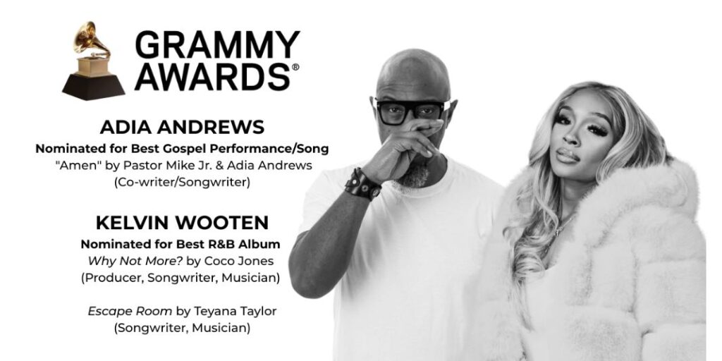 Huntsville’s Adia Andrews and Producer Kelvin Wooten Earn 2026 Grammy Nominations